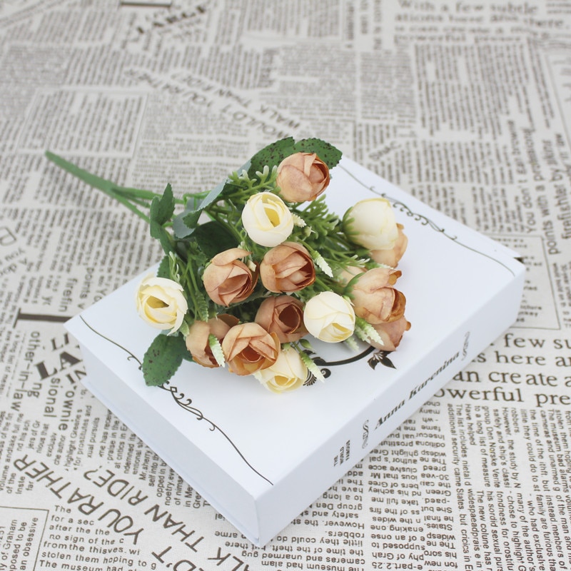 15 Mini encantador peonía de seda artificial flores ramo de novia falsa bouquet  de rosas para boda Fiesta de la familia decoración DIY - Iberofertas.com